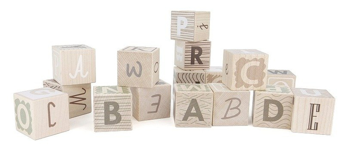 Klocki drewniane Alfabet wzorów Bajo