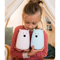 Miś Duży lampka LED z pilotem niebieska Rabbit & Friends