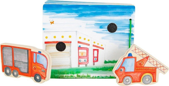 Drewniana książka z obrazkami i figurkami Brygada straży pożarnej Small Foot Design