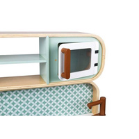 Dwustronna drewniana kuchnia z pralką 2w1, z dźwiękiem, światłem LED i 8 akcesoriami, Janod 