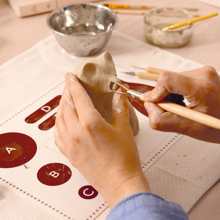 Modelowanie rzeźby niedźwiedzia z naturalnej gliny AGA Atelier 84 Djeco