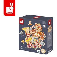 Magnesy drewniane dla dzieci Plac budowy 24 szt. Janod 