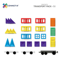 Klocki magnetyczne Connetix Rainbow Transport Pack 50 el.