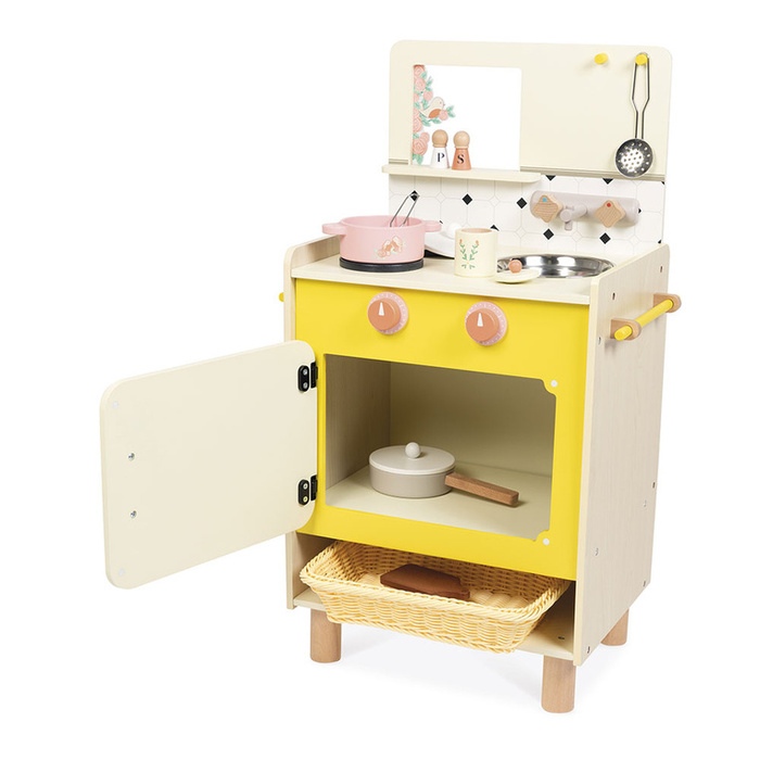 Drewniana kuchnia dla dziecka z 10 akcesoriami Shiny Grandma Janod