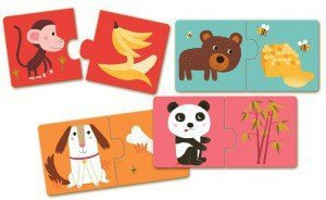 Puzzle dla dzieci. Zwierzęta i ich ulubione przysmaki, Djeco