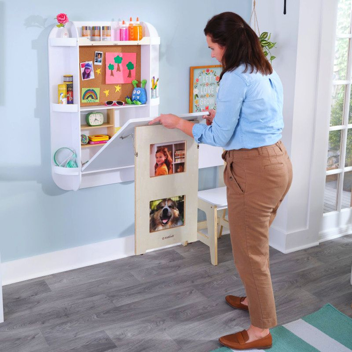 Wiszące biurko z krzesłem dla dzieci białe Arches KidKraft