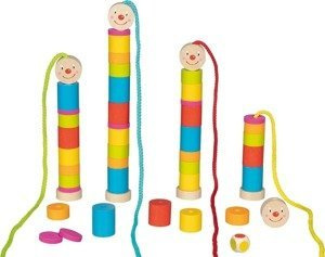 Nawlekanka i gra z drewna Kolorowy robak Goki