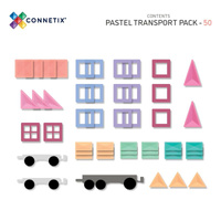 Klocki magnetyczne Connetix Pastel Transport Pack 50 el.