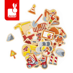 Magnesy drewniane dla dzieci Plac budowy 24 szt. Janod