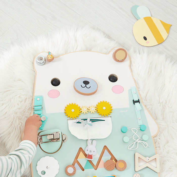 Tablica manipulacyjna dla dzieci XL 20 aktywności Miś Pure Janod