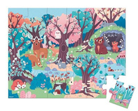 Świecące puzzle z mini-lampką UV Las 24 elementy 3+ Janod 