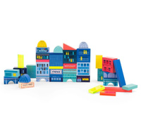 Klocki drewniane świecące elementy Miasto Moulin Roty