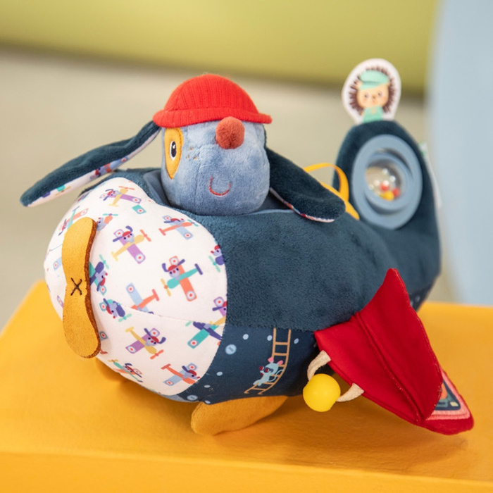 Zabawka sensoryczna Samolot Piesek Jules Lilliputiens Przytulanka dla dzieci