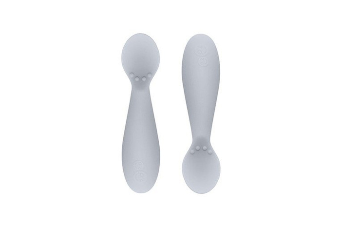 EZPZ Komplet pierwszych naczyń silikonowych First Foods Set pastelowa szarość