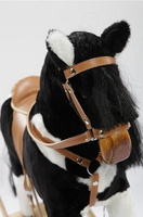 Czarno- biały koń na biegunach dla dzieci Wezyr