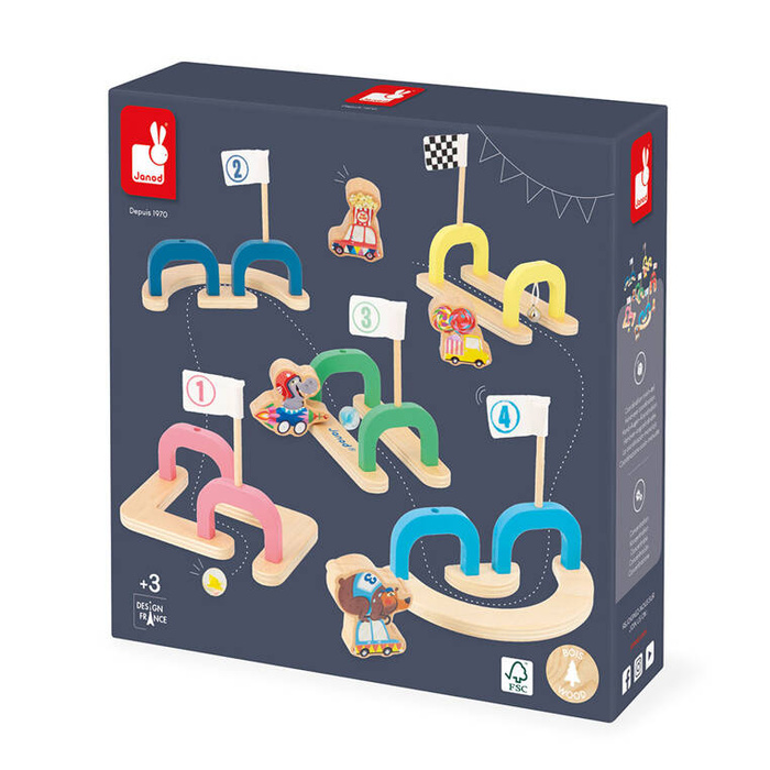 Gra w kulki marmurki Wyścig z przeszkodami Applepop Janod