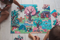 Świecące puzzle z mini-lampką UV Las 24 elementy 3+ Janod 