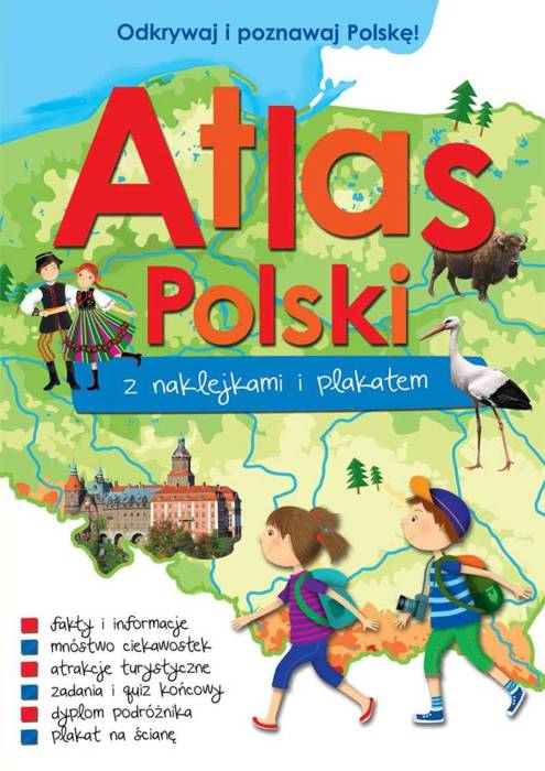 Atlas Polski z naklejkami i plakatem Wilga